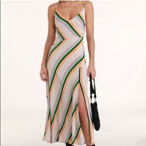 ASTR Jessi Taupe Multi Stripe Maxi
